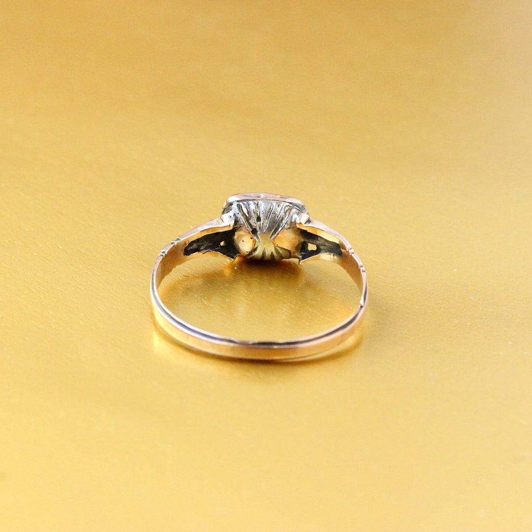 Georgian Round Halo Ruby Moissanite Engagement Ring In 18K White Gold |  Fascinating Diamonds